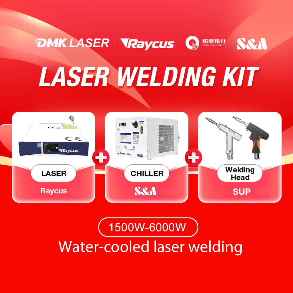Raycus 1500W 2000W 3000W 6000W Handheld Fiber Laser Welding Machine Kit with SUP Welding Head and S&A Water Chiller